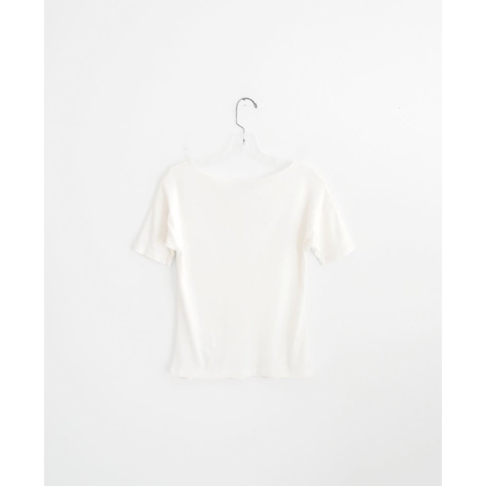 Vtg Y2K 00s Sonia Rykiel Ivory Jeweled Paix Short Sleeve Tee Shirt est Small M - Picture 2 of 5